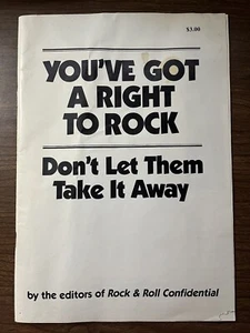 You've Got the Right to Rock, Stop Censors Brochure ~ Rock & Roll Confidential - Picture 1 of 9