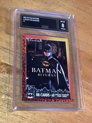 1992 Topps Batman Returns #1 Recipe For Success - Michael Keaton GMA 8 NM-MINT - Image 1 of 4