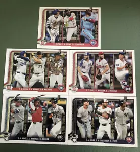 2025 Topps Series 1 Leaders Set 5 Cards Aaron Judge Bobby Witt ohtani Rooker - Imagen 1 de 4