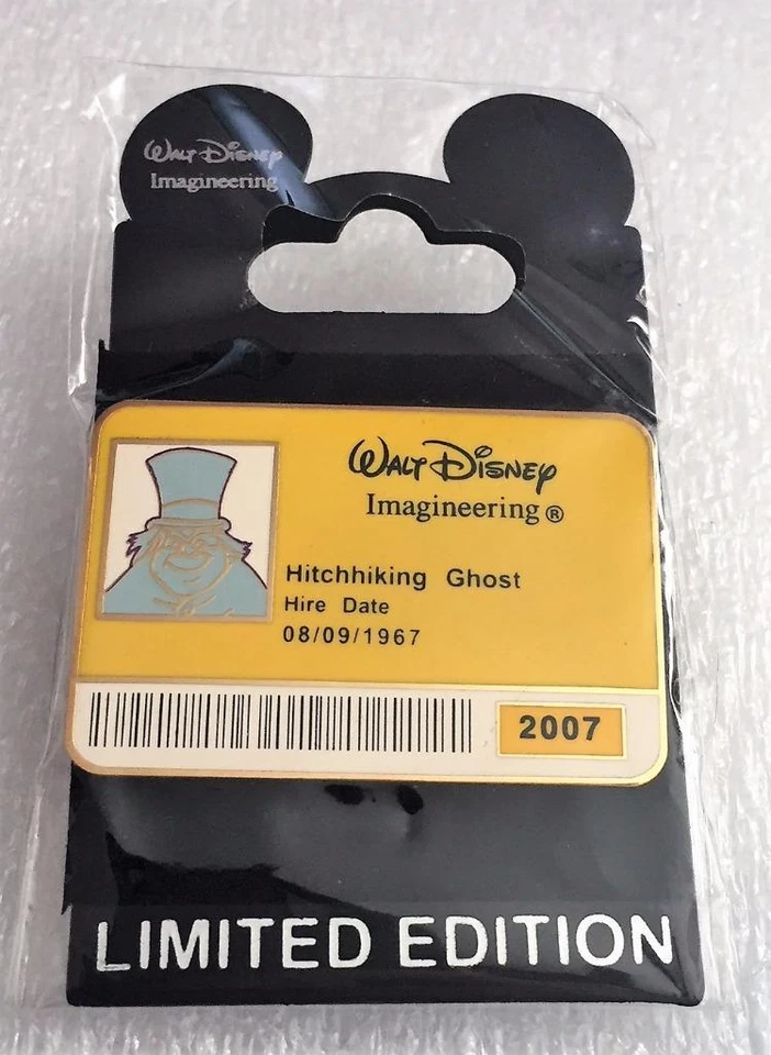Disney WDI Haunted Mansion Hitchhiking Ghost Phineas 2007 I.D Badge LE Error Pin - Image 1 of 1