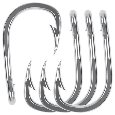 10884 Stainless Steel Saltwater Fishing Hooks Big Game Sharp Hook Size 2/0-12/0 - Image 1 of 4