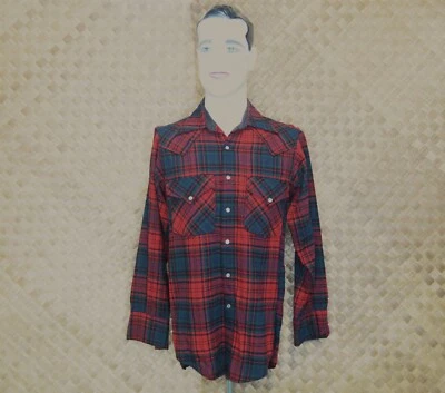 Vintage Green & Red 1960's Woolrich Western Shirt, Pendleton Type, Rockabilly - Image 1 of 4