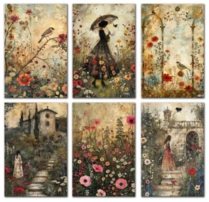 6 verschiedene Notizkarten für alle Anlässe leer Grußkarten Umschläge viktorianisch - Bild 1 von 2