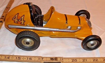 RAY COX #44 THIMBLE DROME CHAMPION TETHER CAR IN YELLOW 1950s ORIGINAL - Image 1 of 4
