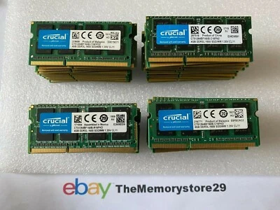 8GB 16GB 32GB PC3L-12800 1600MHz DDR3 Laptop Memory RAM 204 Pin SODIMM Lot 1.35v - Image 1 of 4