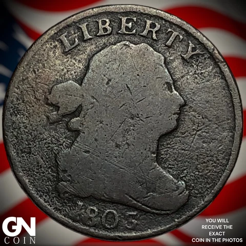 1803 Draped Bust Half Cent Q3598 Cover