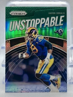 2019 Panini Prizm Aaron Donald Unstoppable Green Los Angeles Rams #UN-AD - Image 1 of 2