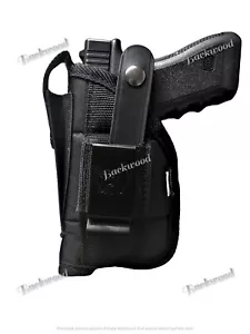 Nylon Gun Holster For Glock G43X With Laser Attachment - Built-In Mag Pouch - Picture 1 of 6