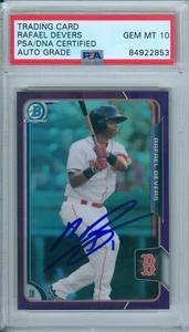 Rafael Devers 2015 Bowman Chrom Lila Refraktor RC PSA DNA Edelstein Neuwertig 10 Auto - Bild 1 von 2