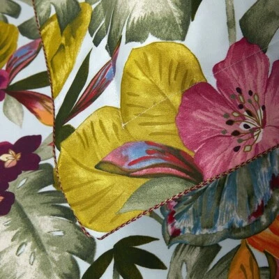 Yves Delorme Queen Duvet Cover Utopia Tropical Bird Paradise Flower Horizon Blue - Image 1 of 4