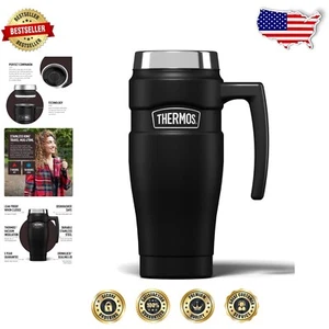 Elegant 470ml Stainless Steel Travel Mug with Screw Cap - 5-Year Guarantee - Picture 1 of 10