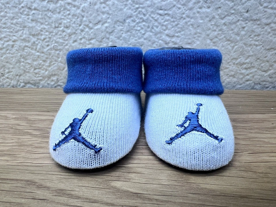Nike Air Jordan Baby Booties Size 0-6 Months Blue White Jumpman NOB No Packaging - Image 1 of 4