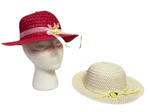 2 Of Sun Hat Sun Protection Young Style Summer Breathable Girls Hat With Flowers - Picture 1 of 11