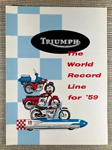 Triumph Motorcycle World Record Line for 59 Brochure 1959 Vintage Print Ad - Picture 1 of 3