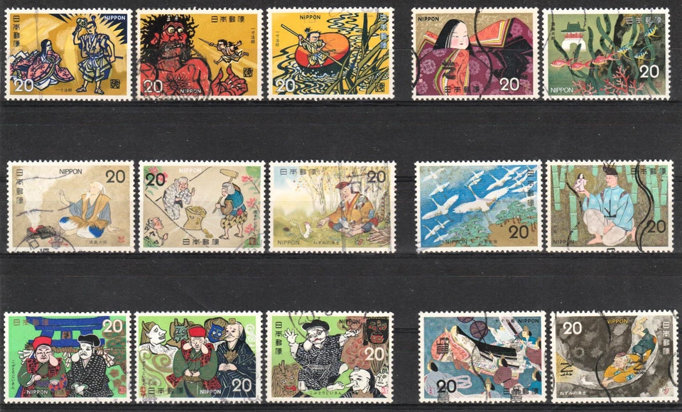 JAPAN  lot of used stamps FOLK TALES, ART - Image 1 of 1