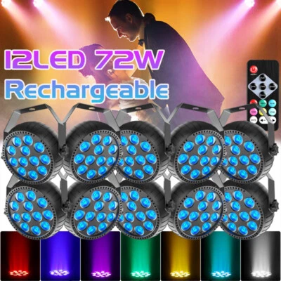 Par Light 12LED RGB DMX Strobe Stage Lighting Party Disco DJ Lights with Remote - Image 1 of 4