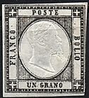 1861 Asi Napoli 1 Grano Nero Sassone 19 Linguellato Mh* Lotto Asin19m