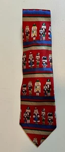 American Greetings Red w/Multicolored Christmas Nutcracker Tie, Festive & Fun - Picture 1 of 3