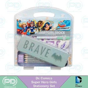 DC Super Hero Girls Bumper Stationery Set with Glitter Pencils, Tin, Pens & More - Picture 1 of 1