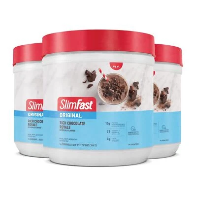 Polvo de reemplazo de comida SlimFast original rico chocolate real paquete de 14 porciones Foto 1 de 4