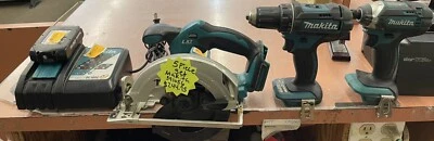 18V Lithium-Ion Cordless 3-Piece Kit (Drill-Driver/ Impact Driver/ Circular Saw/ - Image 1 of 4