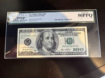 DBR 2006 $100 FRN Dallas Fr. 2180-K Legacy AU-50 PPQ Serial HK05456409D - Image 1 of 2