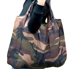 Oversized Camo Tote Bag Large Reusable Shopping Shoulder Carryall Travel Bag  - Picture 1 of 10
