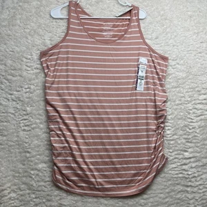 Maternity Tank Top Sleeveless Size XXL (20) Dusty Rose Striped NWT - Picture 1 of 13