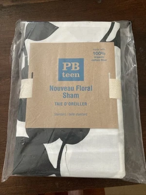 Pottery Barn PB Teen Nouveau Floral Sham 100% Organic Cotton New With Tags - Image 1 of 4