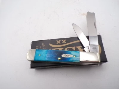 NIB Case Caribbean Blue Sawcut Bone Razor or One Arm Man  Knife - Image 1 of 3