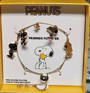 Peanuts Friends Forever Snoopy Woodstock Armband VERSTELLBAR feinversilbert - Bild 1 von 9