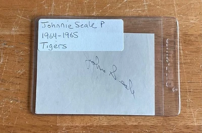 Johnnie Seale 1964-65 Detroit Tigers Signed Autograph Album Page Cut Sig - Image 1 of 2