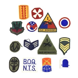 US Army/Air Force Shoulder Patch & Chevrons Lot Of 14 Embroidered Unit Insignia - Picture 1 of 15