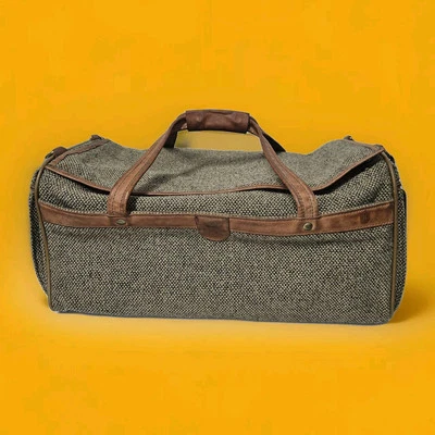 Bolso de Lona de Viaje Hartmann Equipaje Cuero Tweed Vintage Cremallera Usado en Excelente Condición Foto 1 de 4