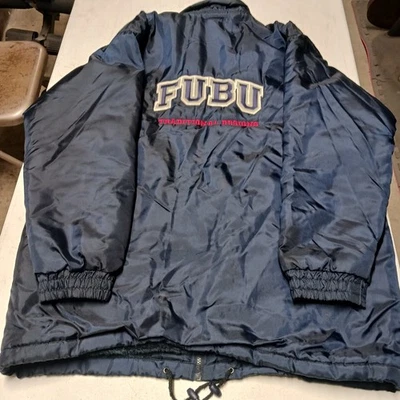 Chaqueta acolchada FUBU vintage años 90 talla L azul marino rara Foto 1 de 4