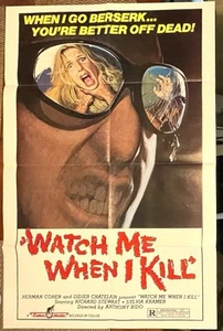 WATCH ME WHEN I KILL (1977) Original One Sheet Horror Movie Poster 27x41 - Foto 1 di 3