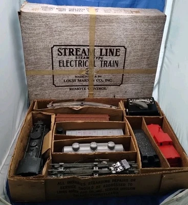 Vintage MARX STREAM LINE Train Set Die Cast Locomotive No. 666 Read Description  - Image 1 of 4