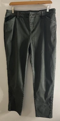 Chico’s So Slimming Girlfriend Slim Leg Ankle Evergreen Denim Jeans Large NEW - Image 1 of 4