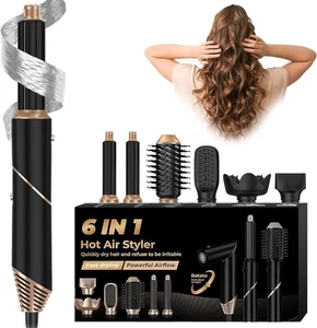 Set Asciugacapelli 6 in 1 con Spazzola ad Aria Calda e Accessori per Styling - Imagen 1 de 7