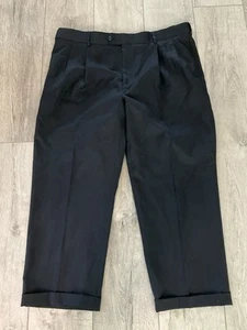 Pantalones de vestir STAFFORD Performance negros con puño. Talla 42x30. Excelente estado. - Imagen 1 de 6