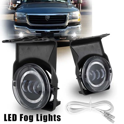 Для 2003-2006 GMC Sierra 1500 2500 HD 3500 LED противотуманные фары бампер лампы + DRL - Изображение 1 из 4