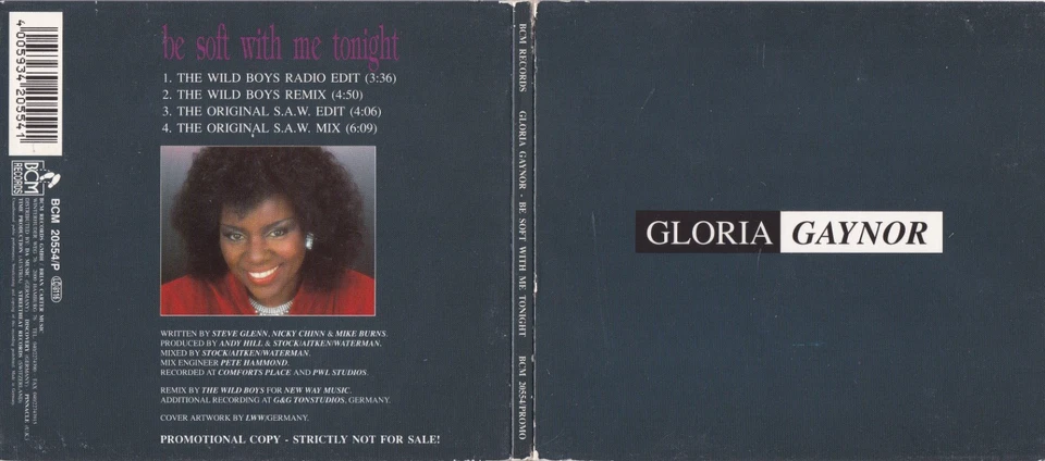 Gloria Gaynor - Be Soft With Me Tonight  (4 Track Maxi CD) Digipak - Bild 1 von 1