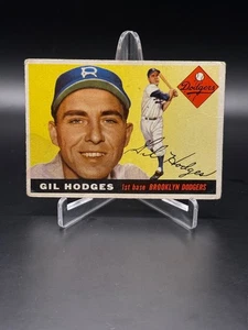 1955 Topps Gil Hodges #187 Good Brooklyn Dodgers Free Shipping - Picture 1 of 2