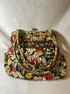 Bolso Cartera Vera Bradley Poppy Fields Diseño Floral Bloqueo de Beso Flor Margarita - USADO Foto 1 de 4
