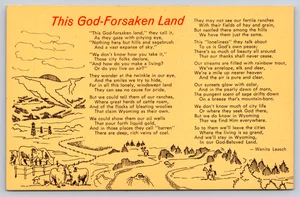 Postkarte Dieses gottverlassene Land Gedicht Wanita Laugung Wyoming - Bild 1 von 2