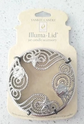 Yankee Candle Cromo Sea Shells Illuma Tapa Topper Beachcomber Náutico en Tarjeta Foto 1 de 4