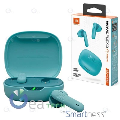 JBL Wave Flex 2 Auriculares IP54 en el Oido Bluetooth+Mic Voice Consciente Azul - Imagen 1 de 3