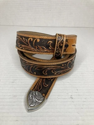 Tony Lama Men's Tan Westerly Ride Tooled Western Belt C41514 sz 44 - Image 1 of 4