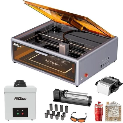 Creality Falcon A1 10W Laser Engraver Cutting w/ Smoke Purifier & Rotary Roller - Image 1 of 4