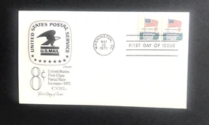 U.S. 1971 FIRST CLASS RATE INCREASE COIL FDC - Picture 1 of 1